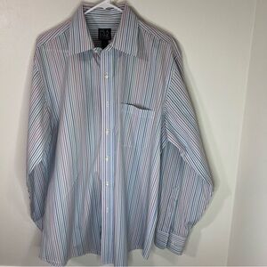 Jos. A. Bank Blue and White Casual Button Down Shirt
